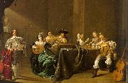 Jacob Duck Card Players and Merry Makers oil